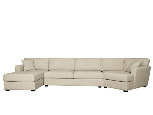 Elliot Fabric Cuddler Sectional - Sand - Abbyson - Living Room