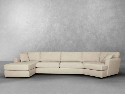 Elliot Fabric Cuddler Sectional - Sand - Abbyson - Living Room