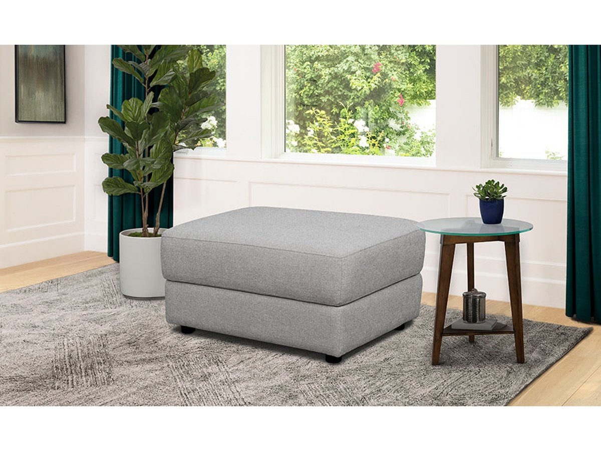 Elliot Fabric Ottoman - Light Gray - Abbyson - Living Room