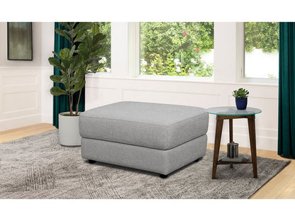 Elliot Fabric Ottoman - Light Gray - Abbyson - Living Room