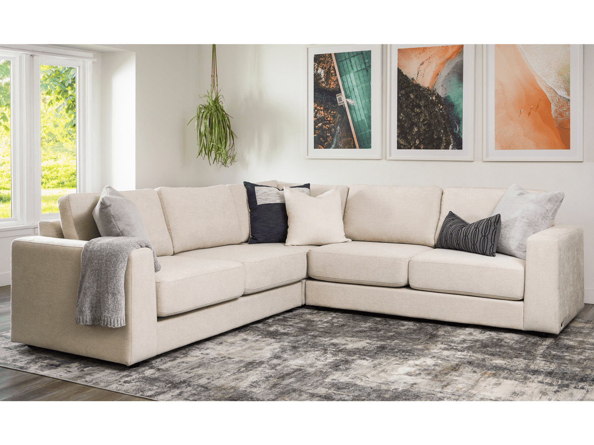 Elliot Fabric Sectional - Beige - Abbyson - Living Room