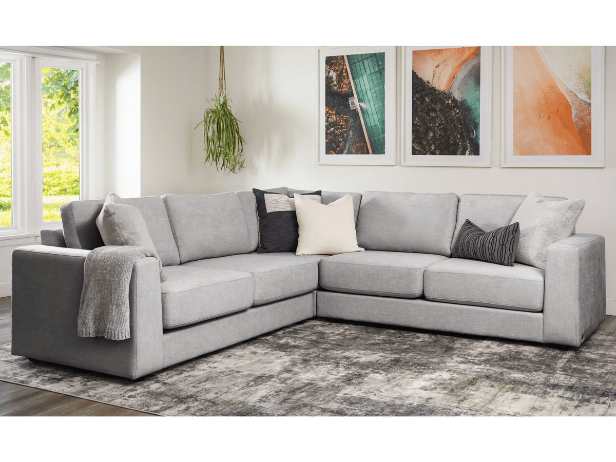 Elliot Fabric Sectional - Light Gray - Abbyson - Living Room