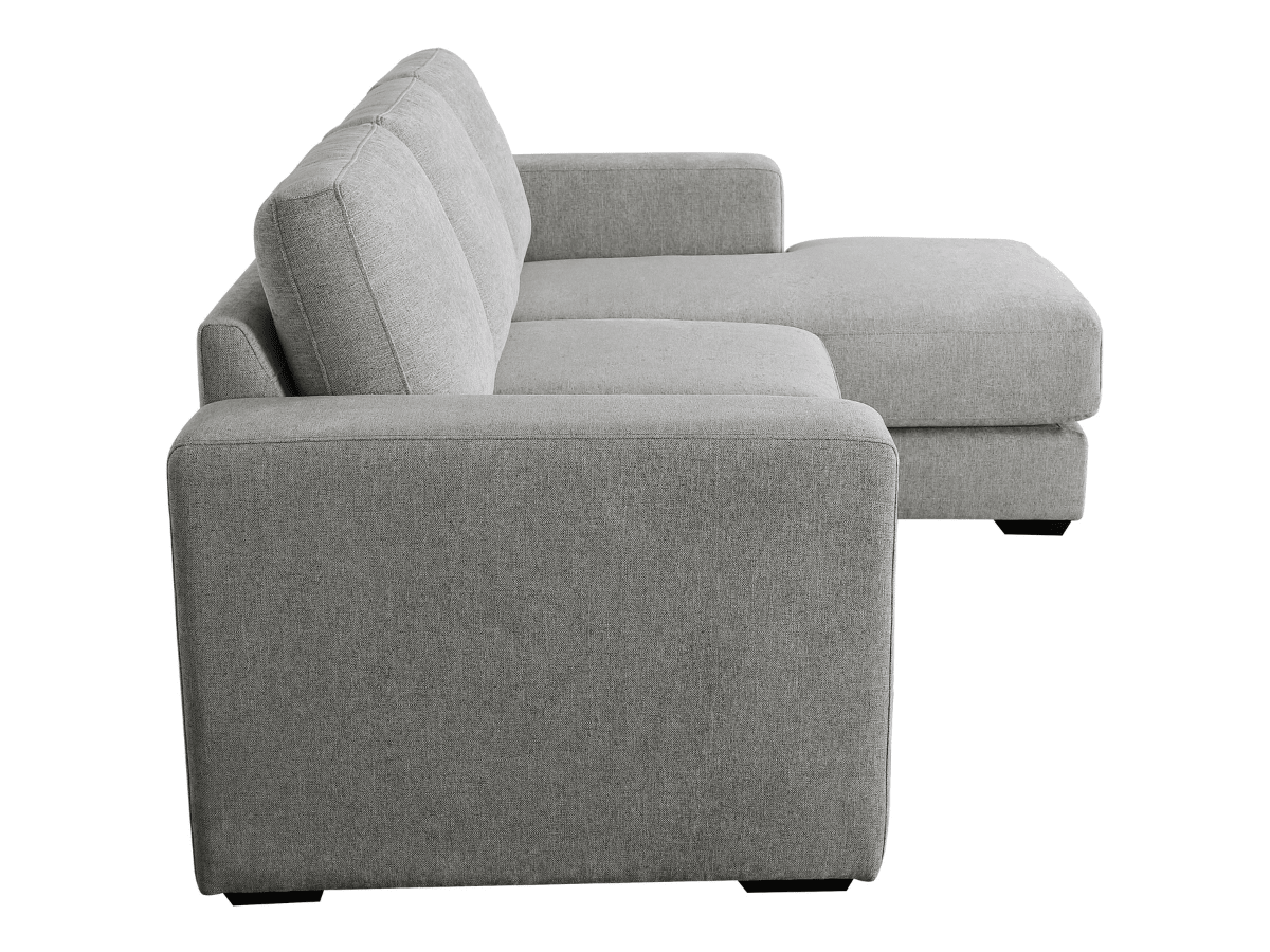 Elliot Fabric Sofa Chaise Sectional - Light Gray - Abbyson - Living Room