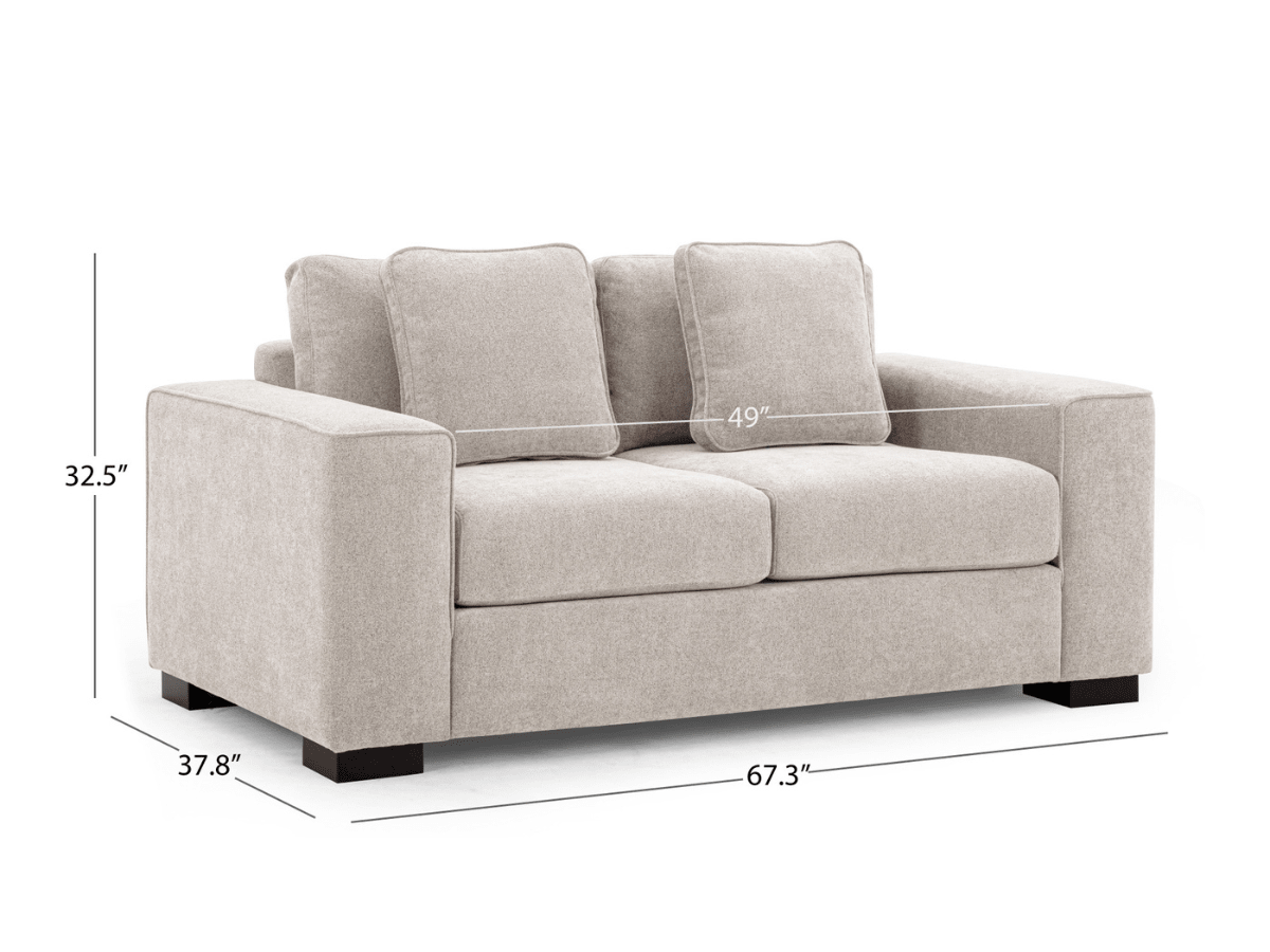 Emmeline Fabric Loveseat - Light Gray - Abbyson - Living Room