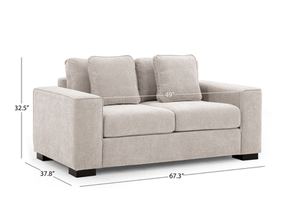 Emmeline Fabric Loveseat - Light Gray - Abbyson - Living Room