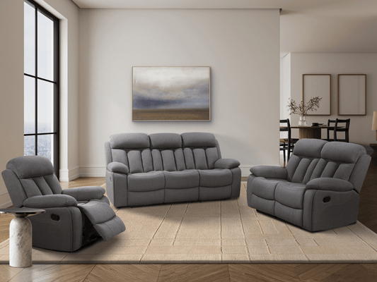 Fletcher Stain-Resistant Fabric Reclining 3-pc Sofa Set - Abbyson - Living Room