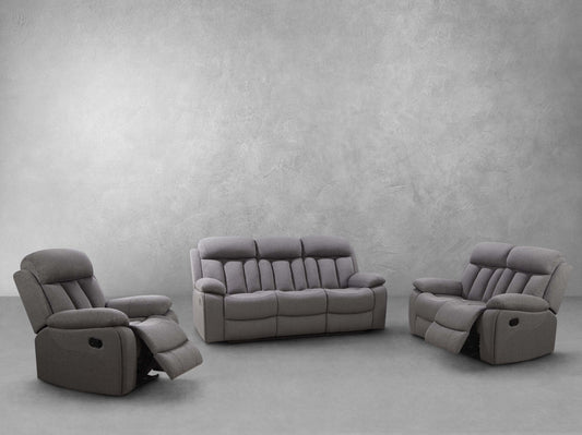 Fletcher Stain-Resistant Fabric Reclining 3-pc Sofa Set - Abbyson - Living Room