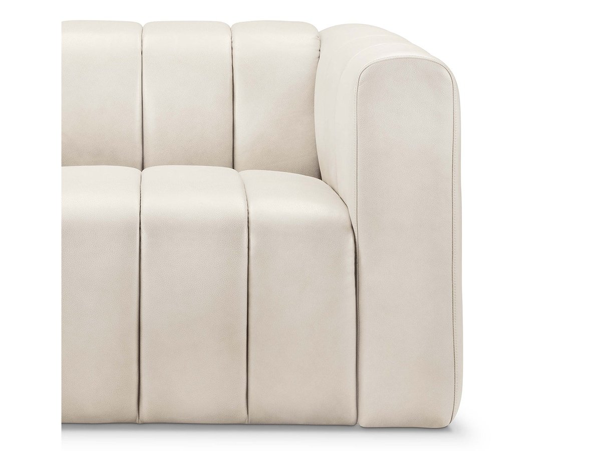 Gianna Leather Sofa - Ivory - Abbyson - Living Room