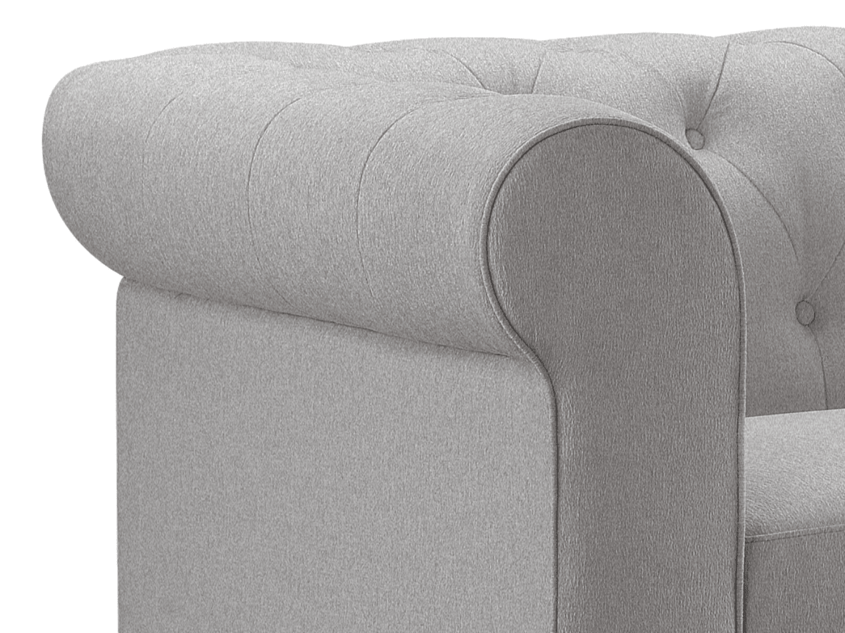Gwen Stain Resistant Fabric Chesterfield Sofa - Light Gray - Abbyson - Living Room