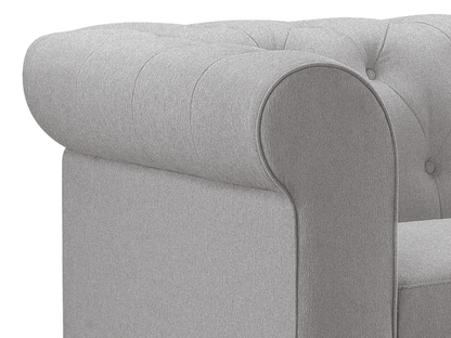 Gwen Stain Resistant Fabric Chesterfield Sofa - Light Gray - Abbyson - Living Room