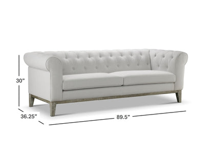 Gwen Stain Resistant Fabric Chesterfield Sofa - Light Gray - Abbyson - Living Room