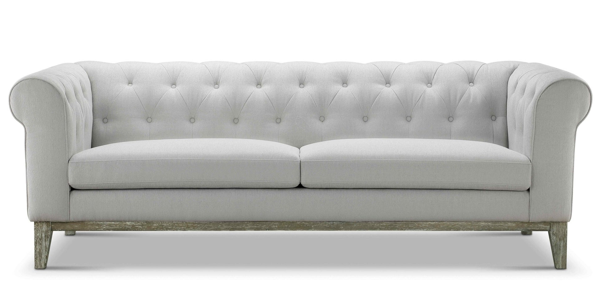 Gwen Stain Resistant Fabric Chesterfield Sofa - Light Gray - Abbyson - Living Room