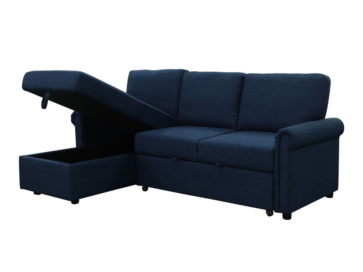 Hamilton Storage Sofa Bed Reversible Sectional - Navy - Abbyson - Living Room