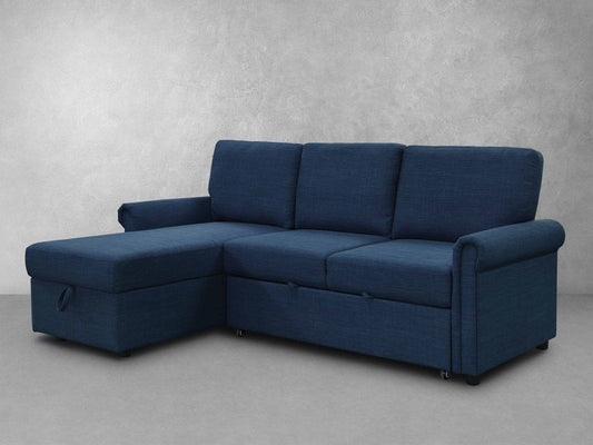 Hamilton Storage Sofa Bed Reversible Sectional - Navy - Abbyson - Living Room