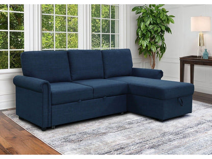Hamilton Storage Sofa Bed Reversible Sectional - Navy - Abbyson - Living Room
