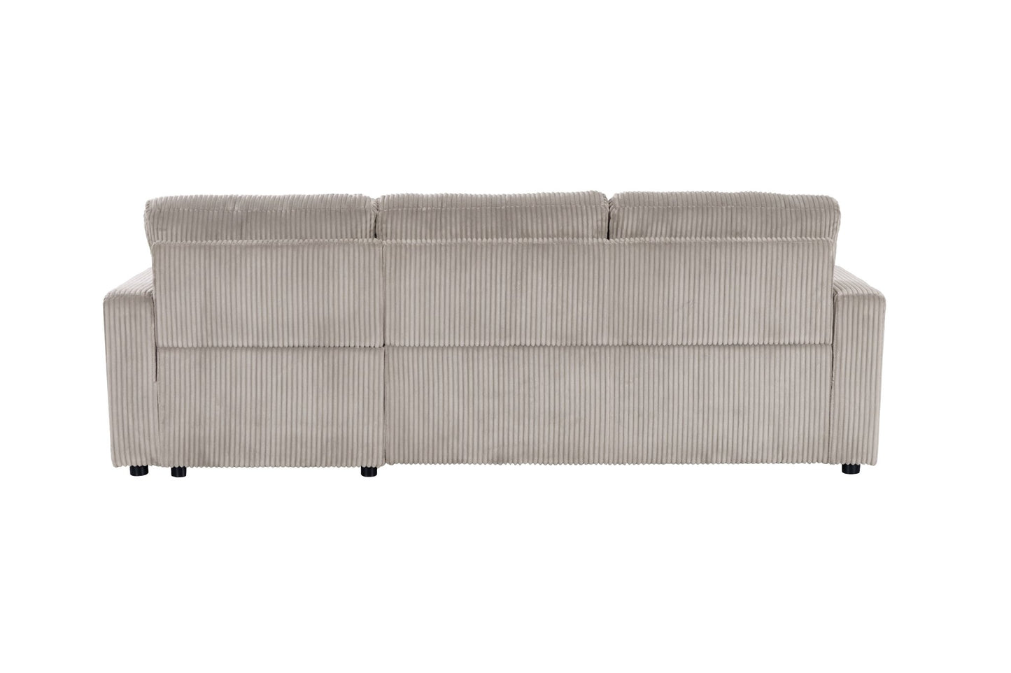 Haven Corduroy 2-pc Reversible Sleeper Sectional with Storage Chaise, Beige - Abbyson - Living Room