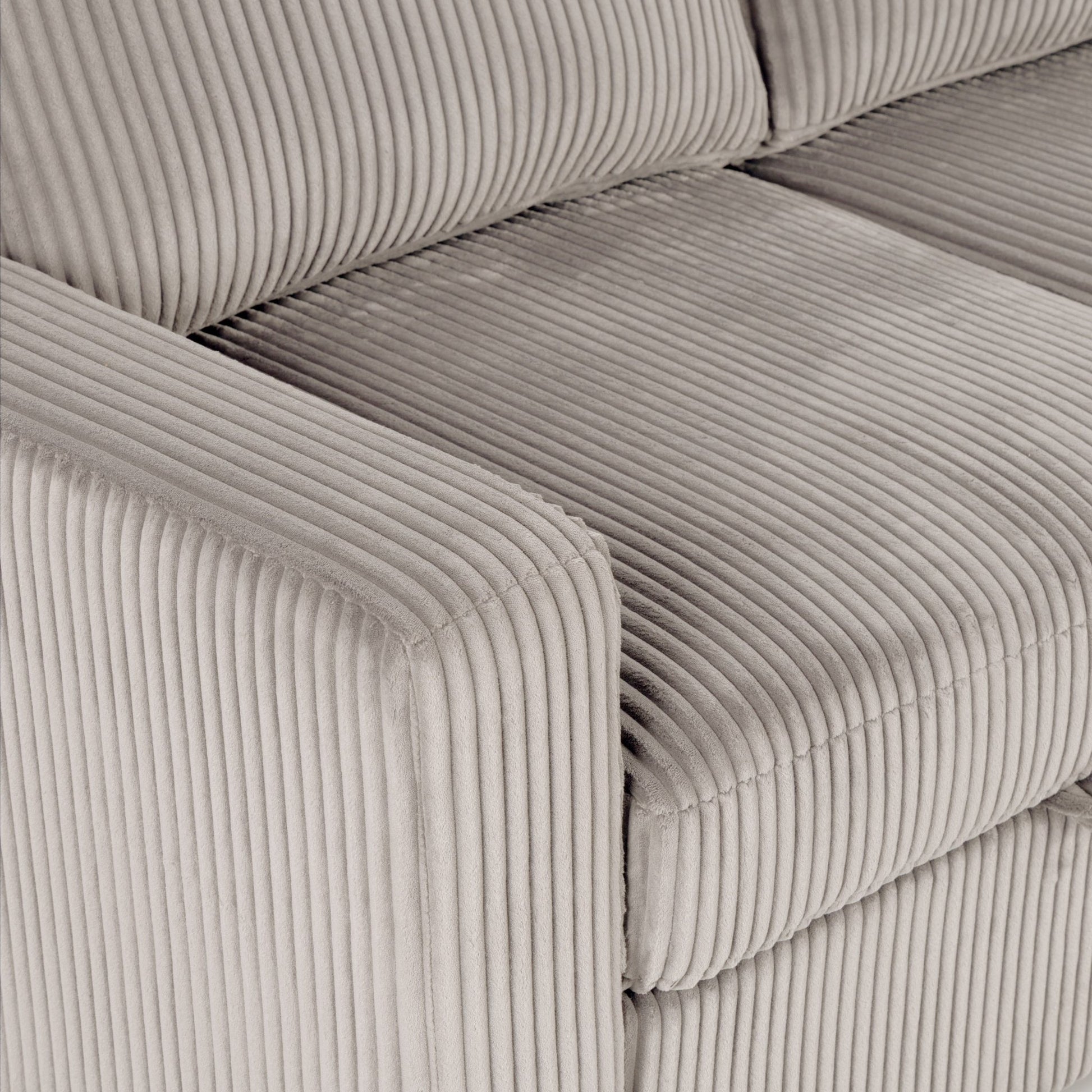Haven Corduroy 2-pc Reversible Sleeper Sectional with Storage Chaise, Beige - Abbyson - Living Room