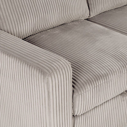 Haven Corduroy 2-pc Reversible Sleeper Sectional with Storage Chaise, Beige - Abbyson - Living Room