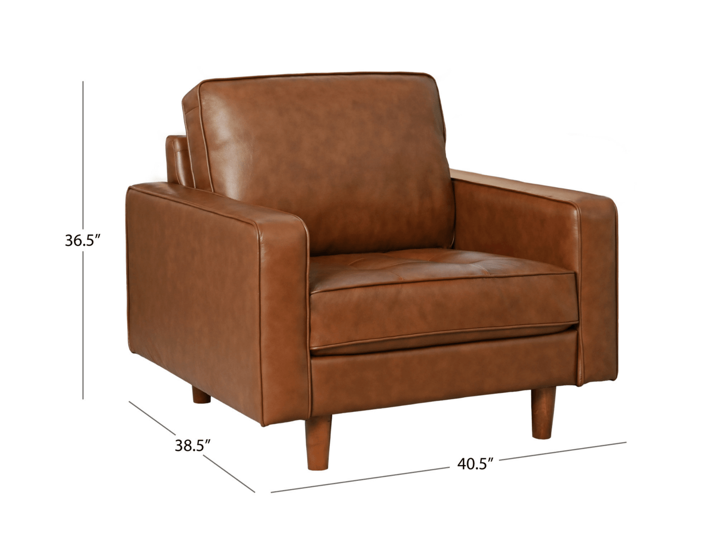 Holloway Mid-Century Leather Armchair - Abbyson - Living Room