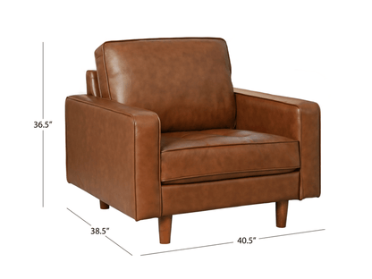 Holloway Mid-Century Leather Armchair - Abbyson - Living Room
