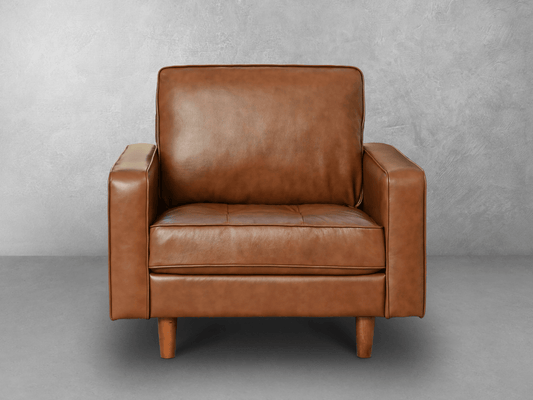 Holloway Mid-Century Leather Armchair - Abbyson - Living Room