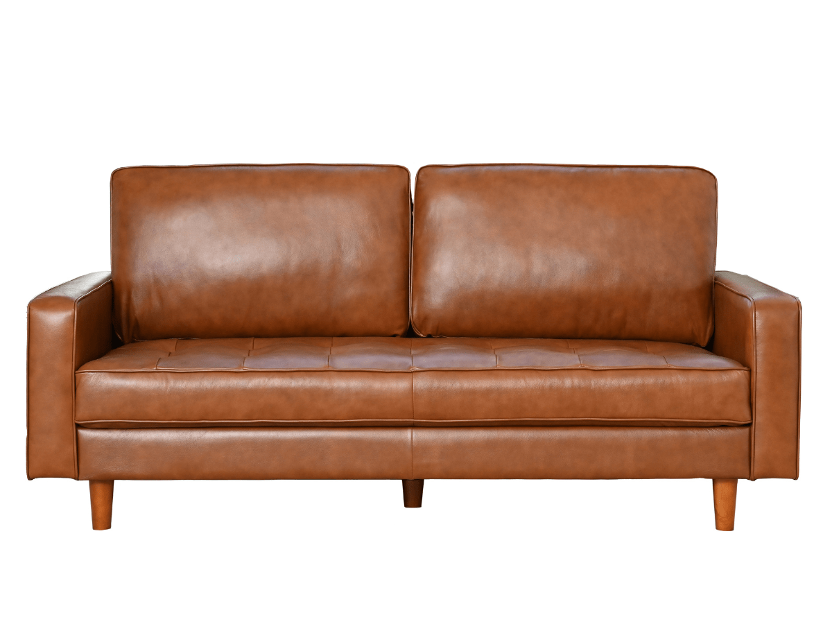 Holloway Mid-Century Leather Sofa - Abbyson - Living Room