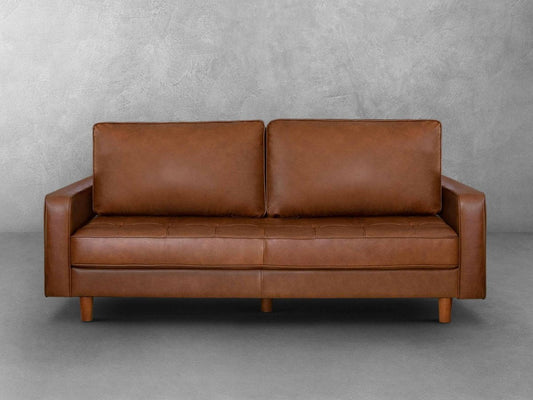 Holloway Mid-Century Leather Sofa - Abbyson - Living Room