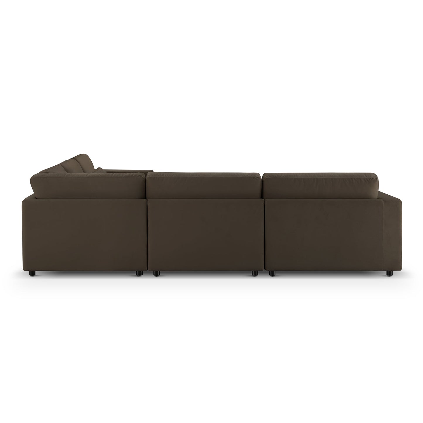 Hudson 5pc Velvet Fabric Modular Sectional - Brown - Abbyson - Living Room