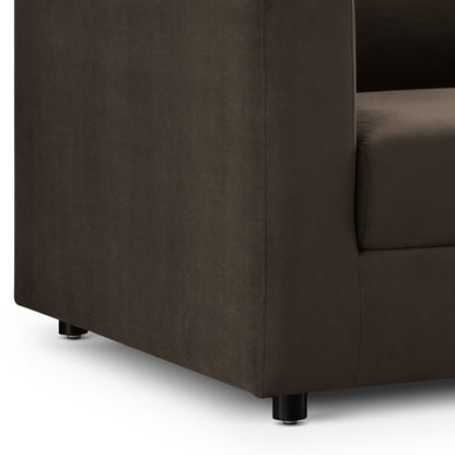 Hudson 5pc Velvet Fabric Modular Sectional - Brown - Abbyson - Living Room