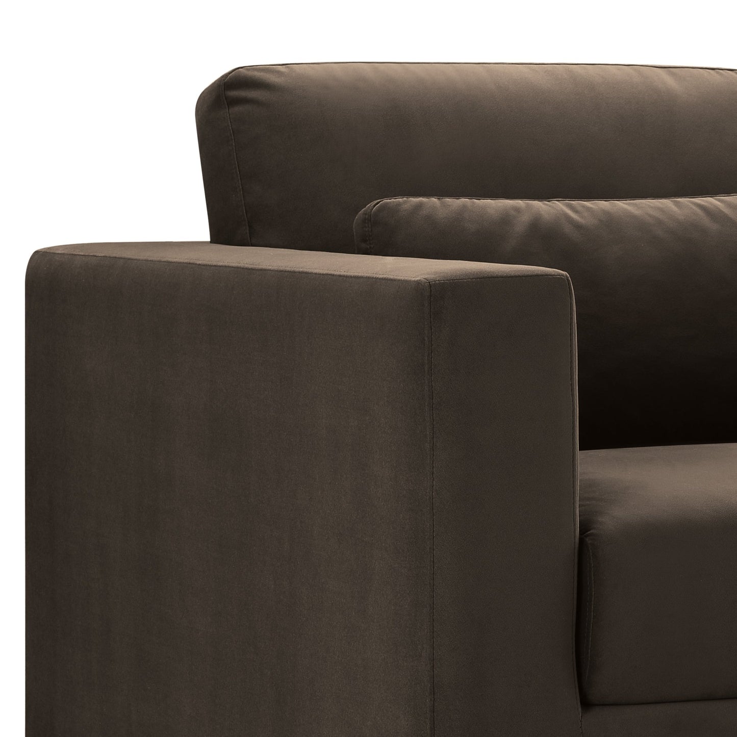 Hudson 5pc Velvet Fabric Modular Sectional - Brown - Abbyson - Living Room