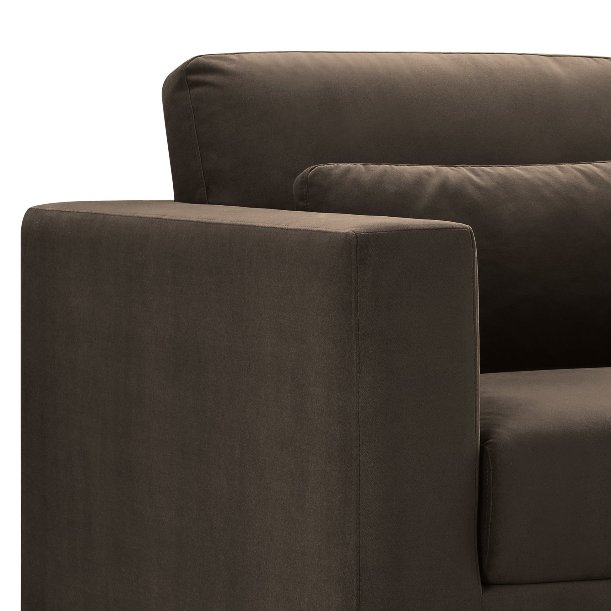 Hudson 5pc Velvet Fabric Modular Sectional - Brown - Abbyson - Living Room