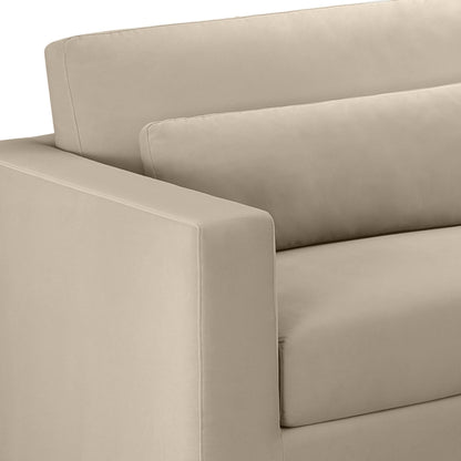 Hudson 5pc Velvet Fabric Modular Sectional - Sand - Abbyson - Living Room