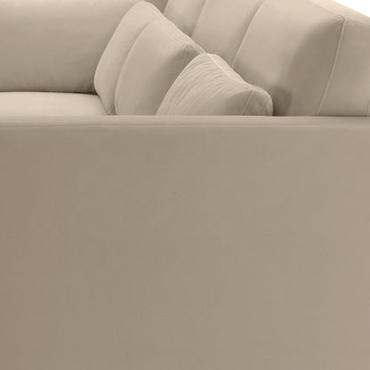 Hudson 5pc Velvet Fabric Modular Sectional - Sand - Abbyson - Living Room