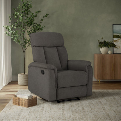 Irving Fabric Manual Recliner - Gray - Abbyson - Chair