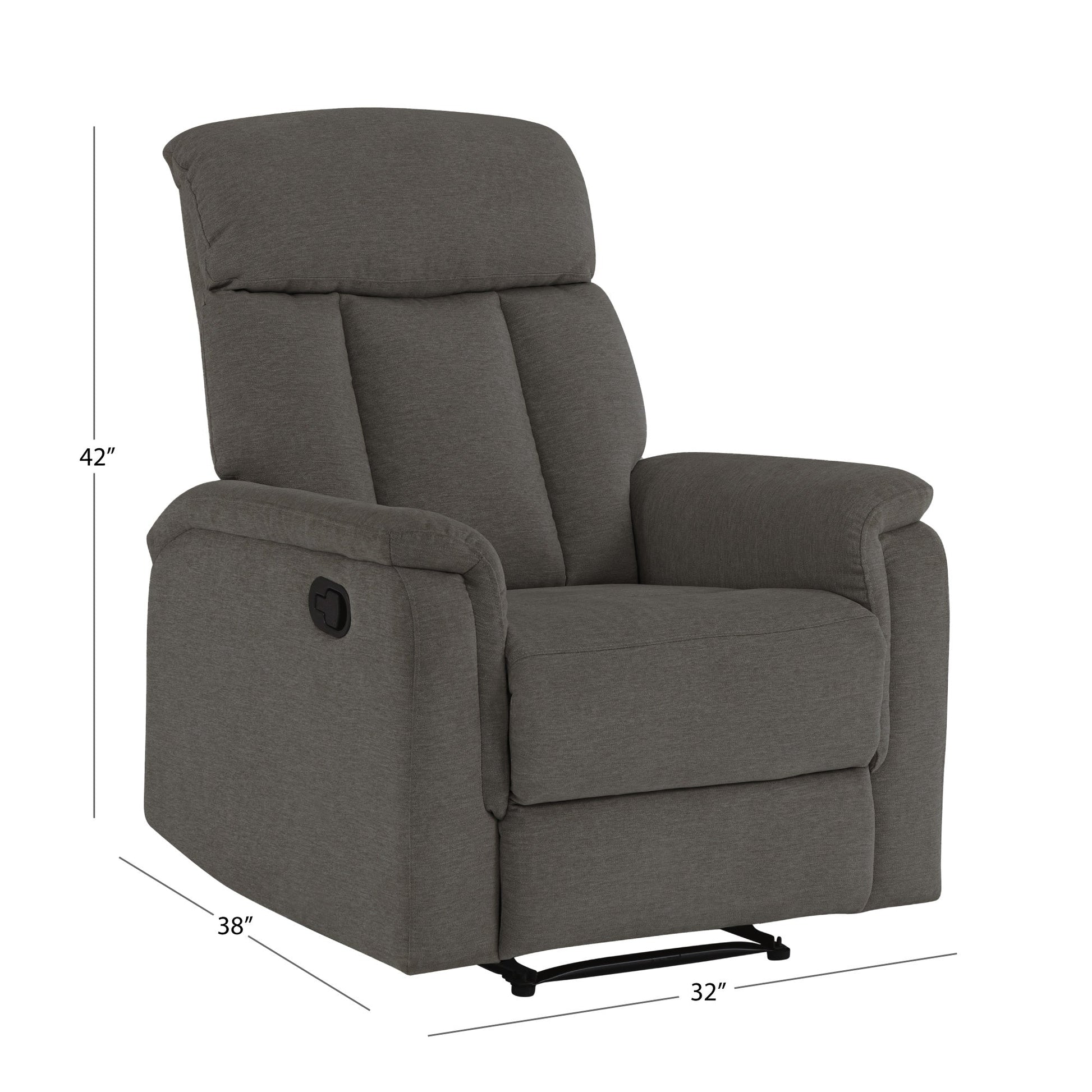 Irving Fabric Manual Recliner - Gray - Abbyson - Chair