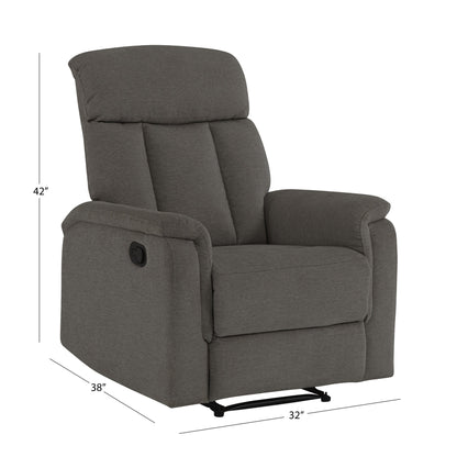 Irving Fabric Manual Recliner - Gray - Abbyson - Chair