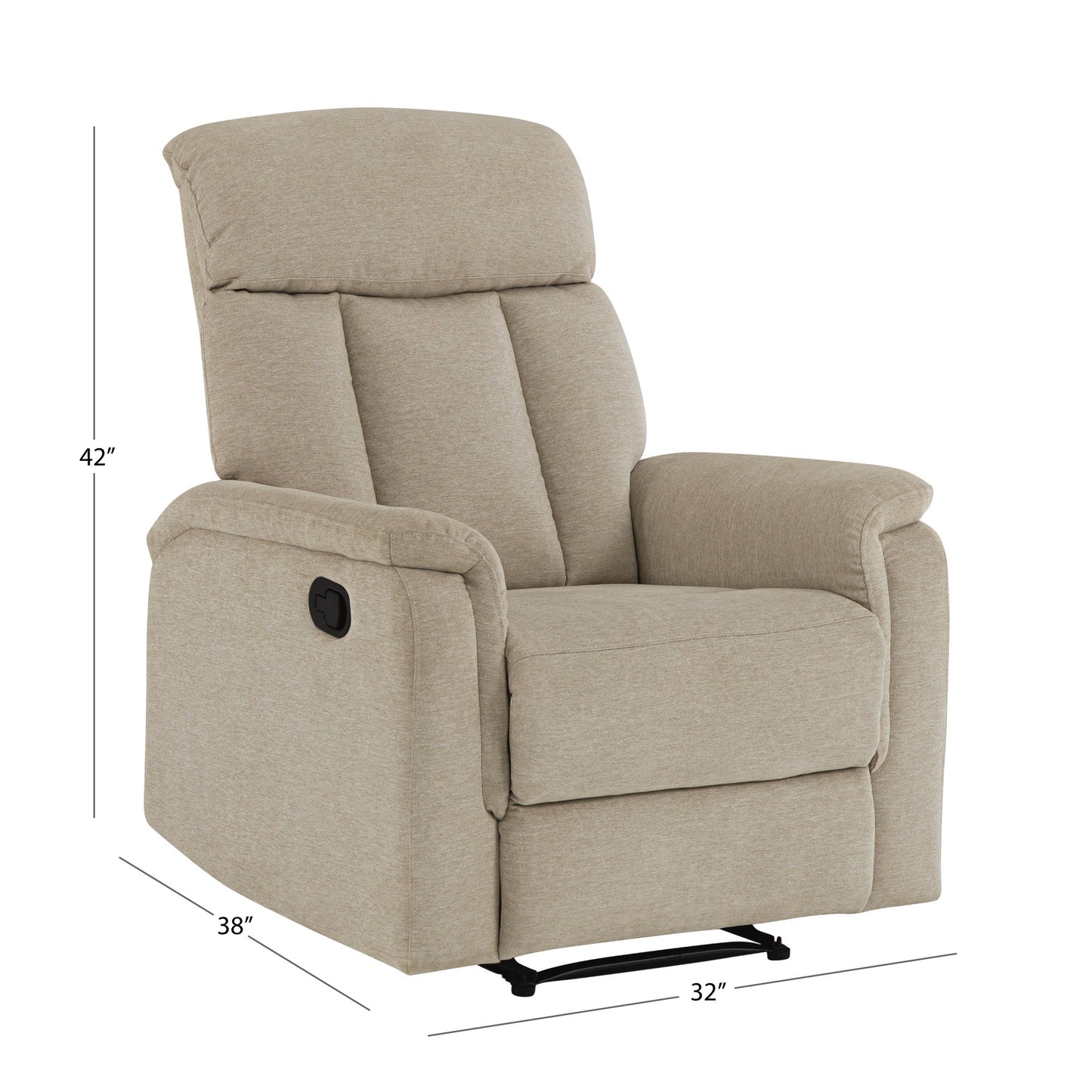 Irving Fabric Manual Recliner - Sand - Abbyson - Chair