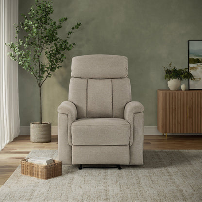 Irving Fabric Manual Recliner - Sand - Abbyson - Chair