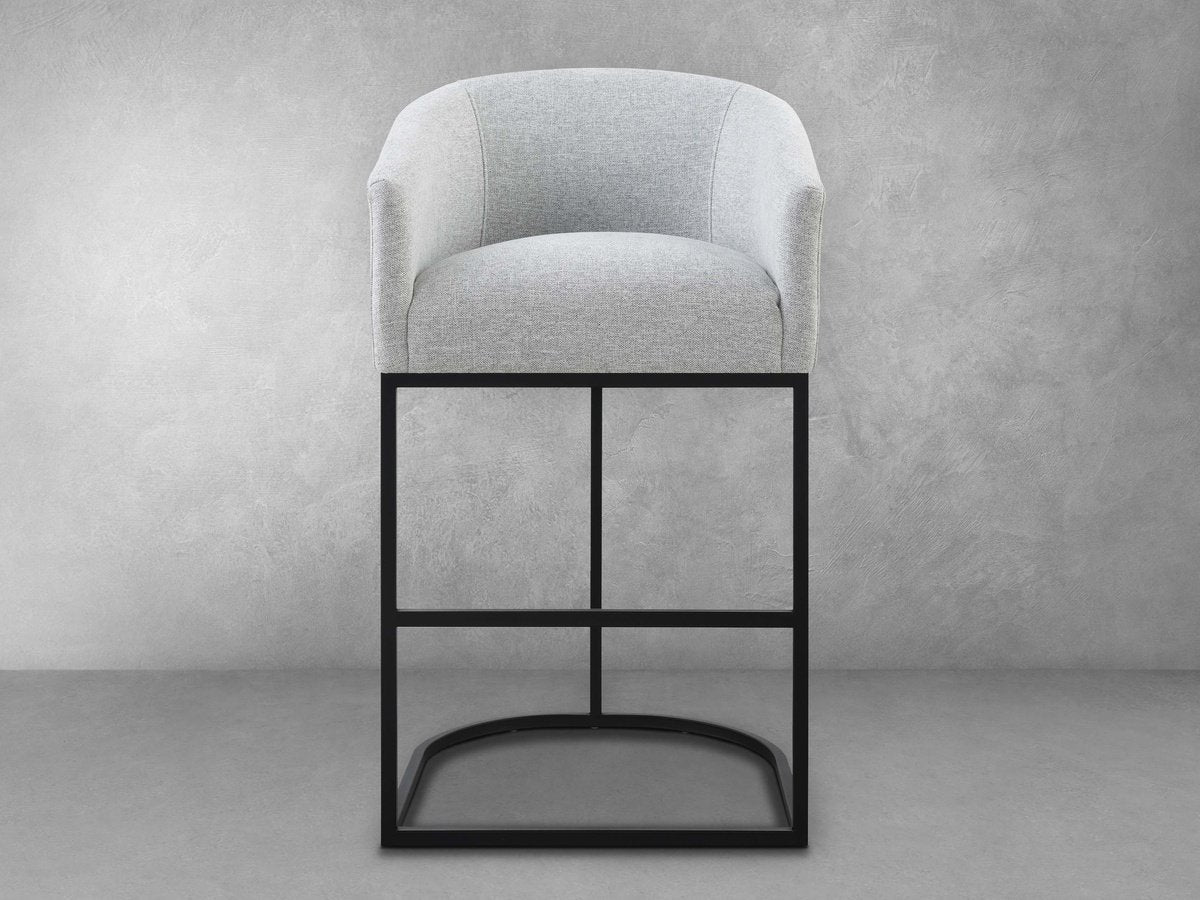 Jace Upholstered Bar Stool - Light Gray - Abbyson - Dining Room