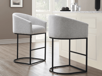 Jace Upholstered Bar Stool - Light Gray - Abbyson - Dining Room