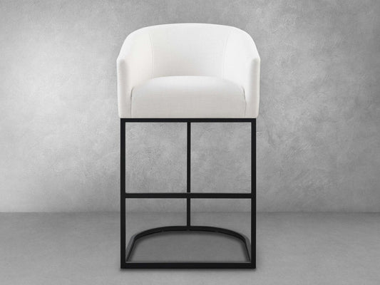 Jace Upholstered Bar Stool - White - Abbyson - Dining Room
