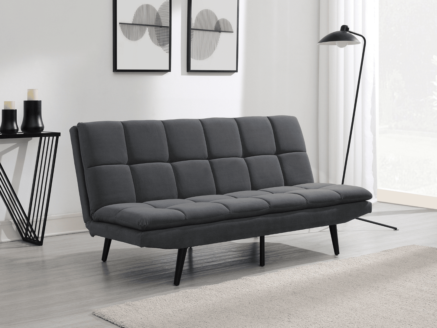 Jaden Convertible Fabric Sofa - Dark Gray - Abbyson - Living Room