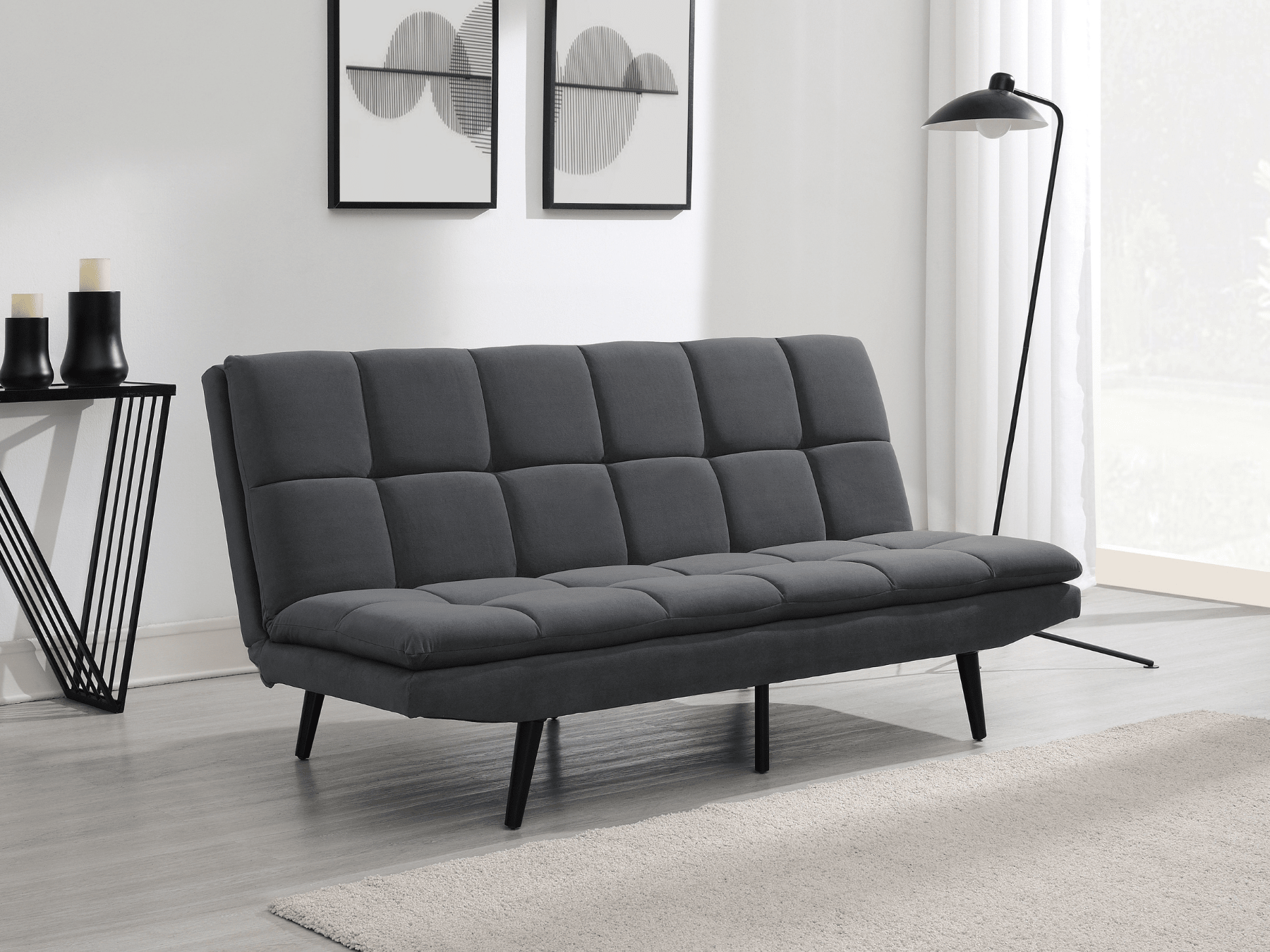 Jaden Convertible Fabric Sofa - Dark Gray - Abbyson - Living Room