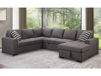 Jameson 6-pc Fabric Storage Sectional with Pullout Bed - Abbyson - Living Room