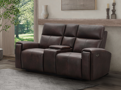 Keegan Power Reclining Leather Loveseat