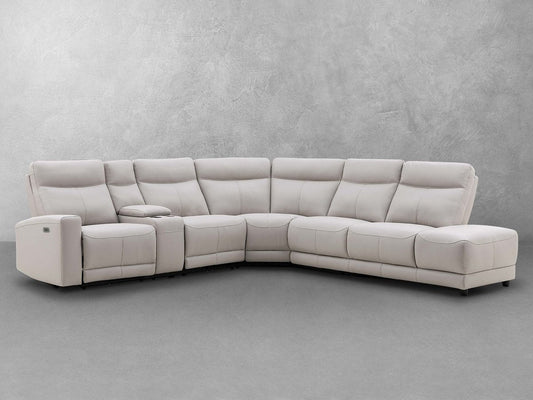 Kimmel Power Reclining Leather Sectional with Power Headrests - Abbyson - Living Room