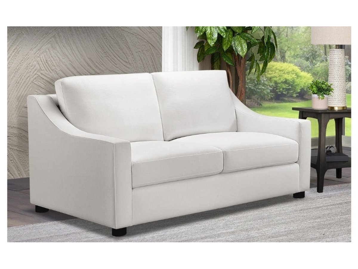 Larissa Fabric Loveseat - White - Abbyson - Living Room