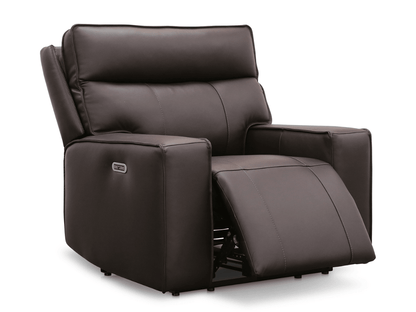 Layton Leather Power Recliner - Brown - Abbyson - Living Room