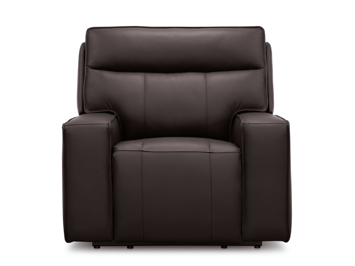 Layton Leather Power Recliner - Brown - Abbyson - Living Room