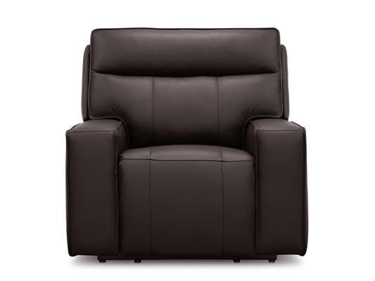 Layton Leather Power Recliner - Brown - Abbyson - Living Room